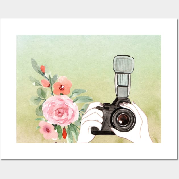 Watercolor Vintage Camera Wall Art by Martsy